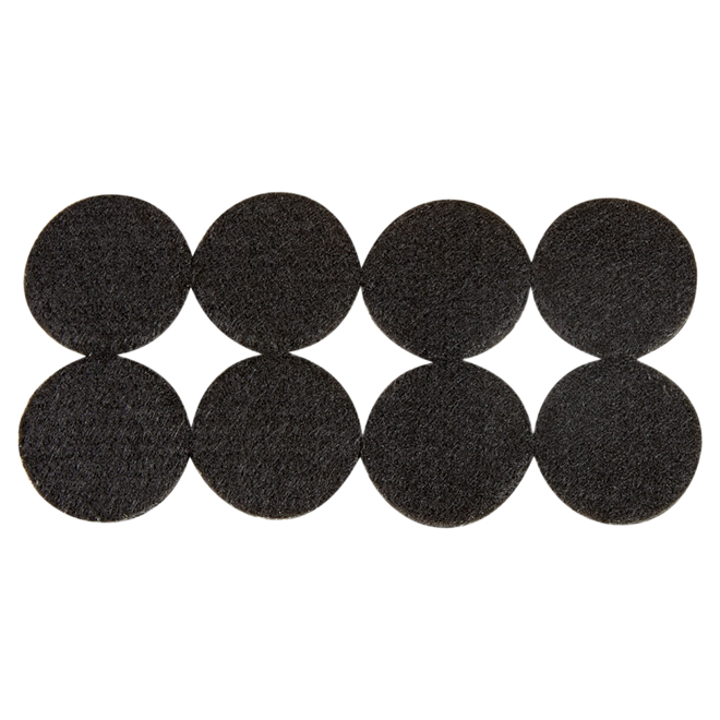 FELTAC ROUND/SELF-S FELT PAD POLYESTER BLACK 1 1/2"x8PK