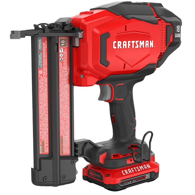 CRAFTSMAN CORDLESS FINISHING NAILER LITHIUM ION RED/BLACK 18GAx20V