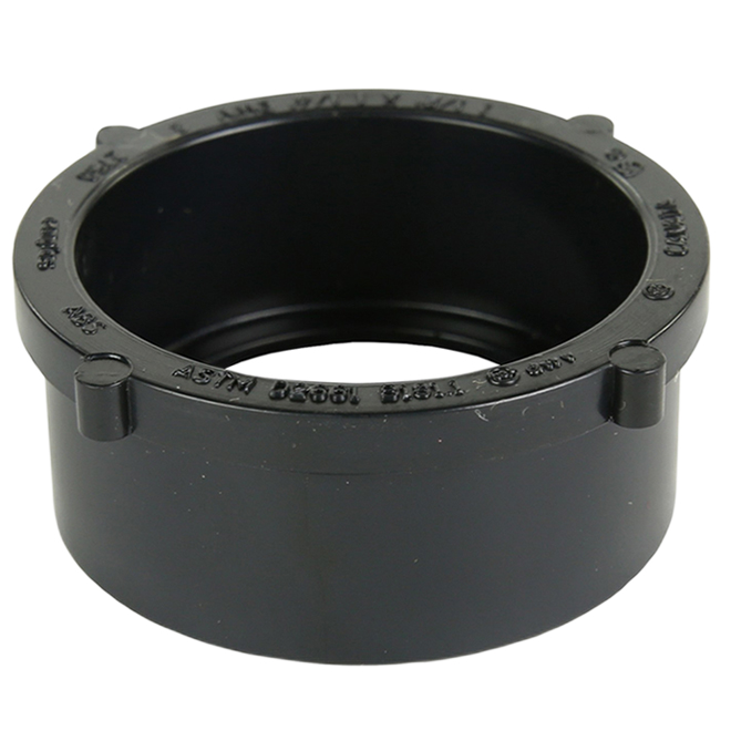 IPEX SPIGOT-HUB REDUCER BUSHING ABS-DWV BLACK 1 1/2x1 1/4"