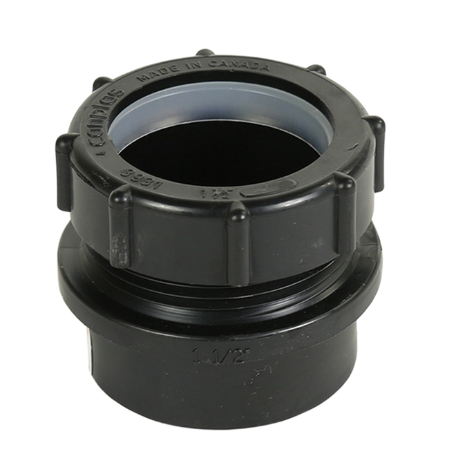 IPEX SPIGOT TRAP ADAPTER ABS-DWV BLACK 1 1/2"