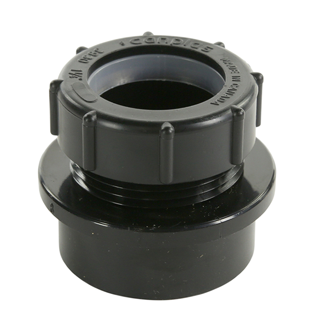 IPEX SPIGOT TRAP ADAPTER ABS-DWV BLACK 1 1/2x1 1/4"