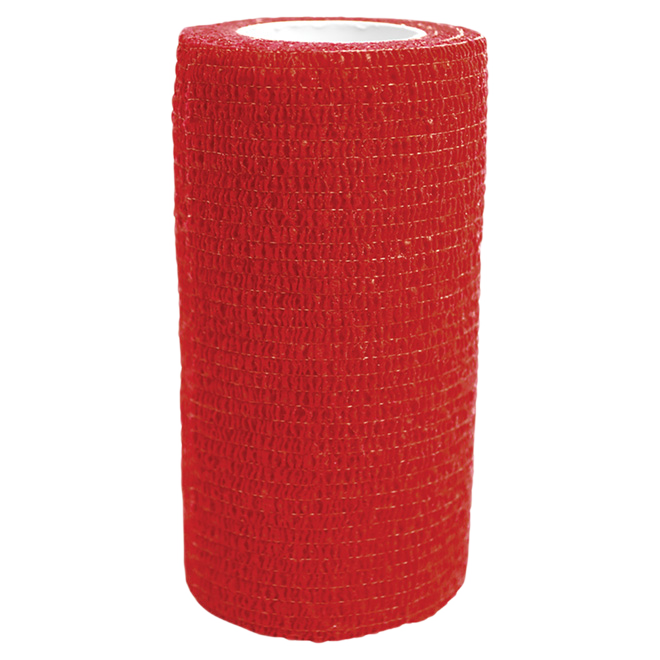 VET WRAP BANDAGE 4"X5YD RED