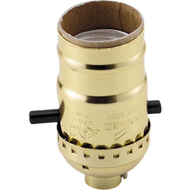 EATON PUSH THRU LAMP SOCKET MEDIUM BASE BRASS 660W 250V