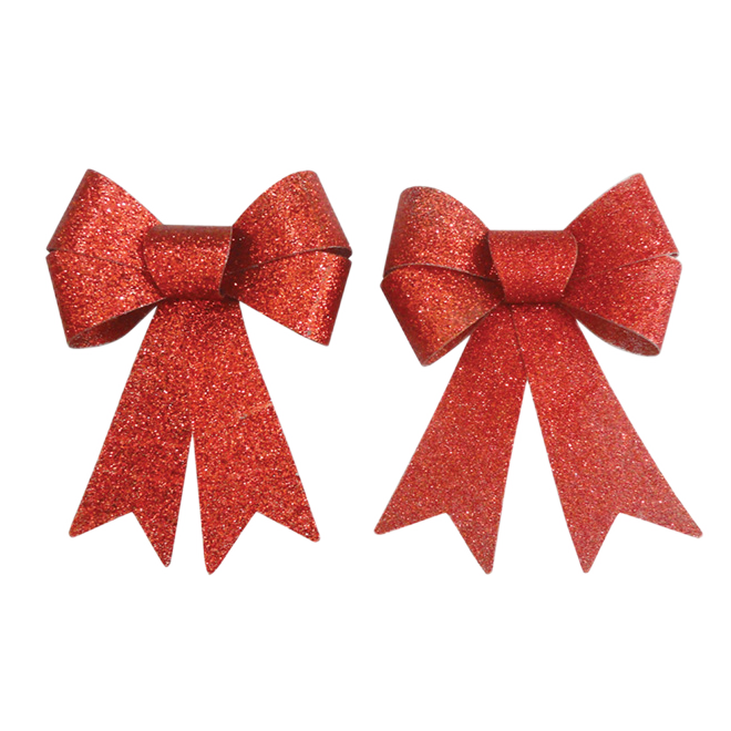 RED PVC BOW 4X4" PK2