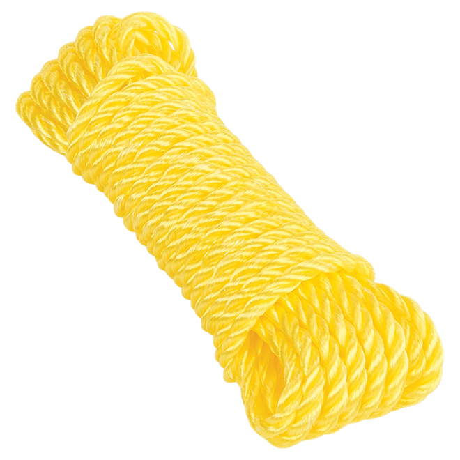 BEN-MOR TWISTED ROPE POLYPROPYLEN YELLOW 1/4"x25'
