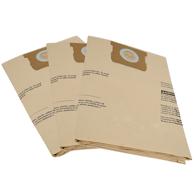 DEWALT WET/DRY VACUUM BAG PAPER BROWN 9/14GA-3PK