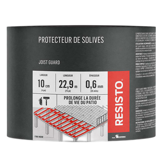 RESISTO JOIST GUARD JOIST PROTECTOR BLACK 4"x75'