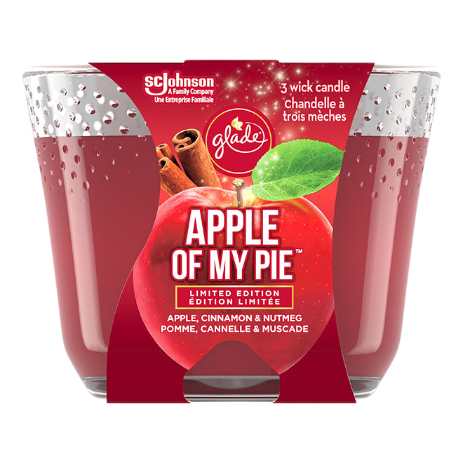 GLADE APPLE/CINNAM CANDLE 3-WICK