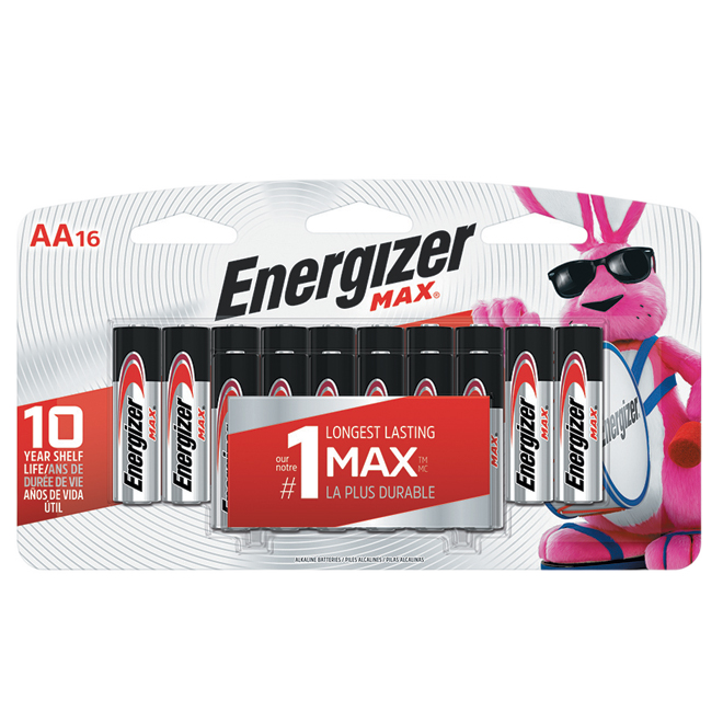 ENERGIZER AA ALKALINE BATTERIES BLACK/RED PK16