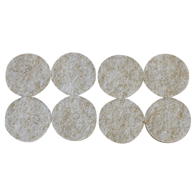 FELTAC ROUND/SELF-S FELT PAD POLYESTER BEIGE 1 1/2"x8PK