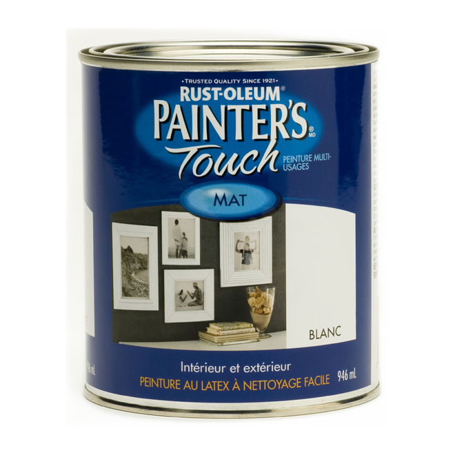 PAINTER'S TOUCH INT/EXT PAINT LATEX FLAT WHITE 946ML