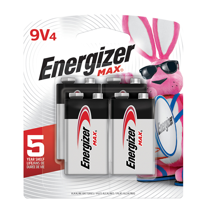 ENERGIZER 9V ALKALINE BATTERIES PK4