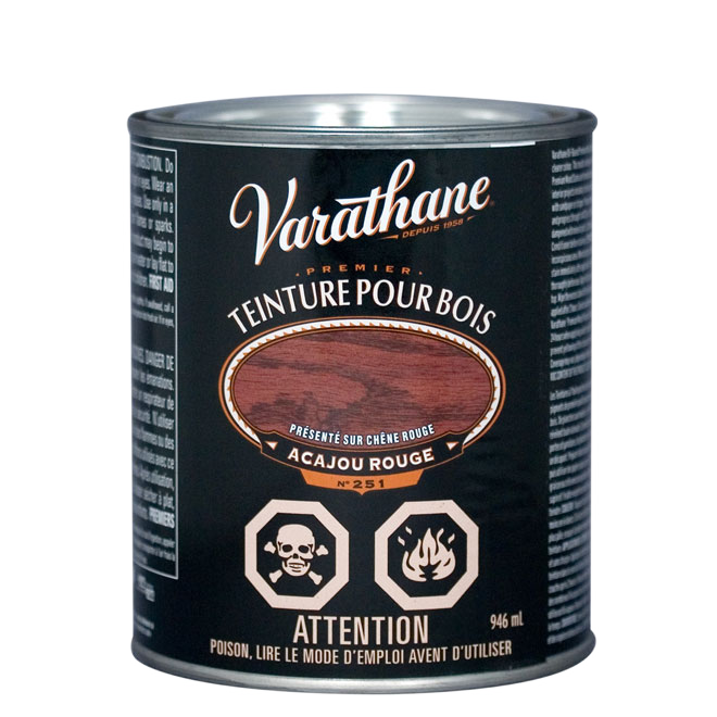 VARATHANE PREMIUM WOOD STAIN ALKYD RED MAHOGAN 946ML