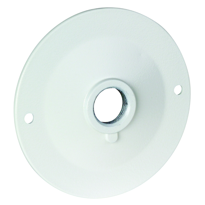 THOMAS & BETTS 1 HOLE ROUND COVER ZINC ALLOY WHITE 1/2"xRED DOT