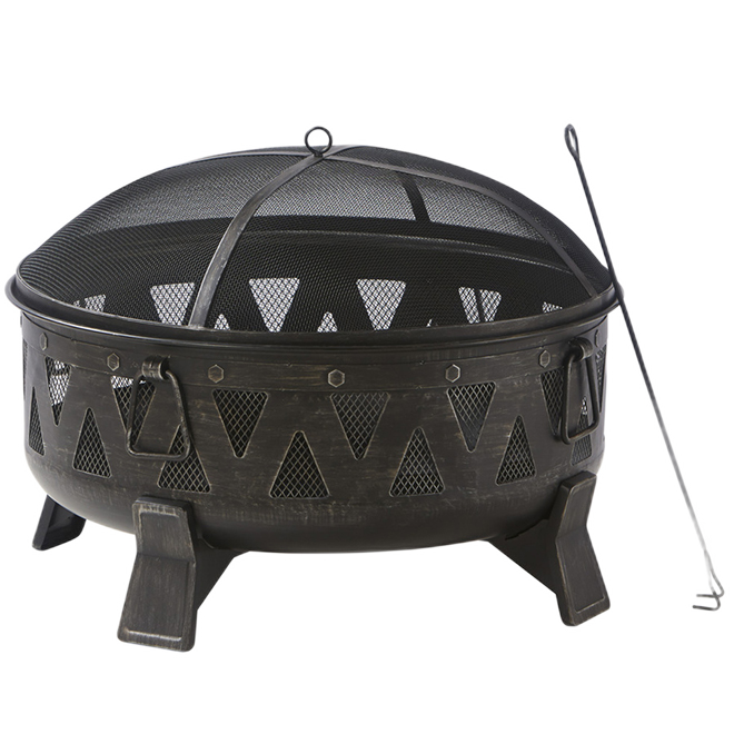 STYLE SELECTIONS FIRE PIT STEEL BLACK 29.92x29.92x21.85"