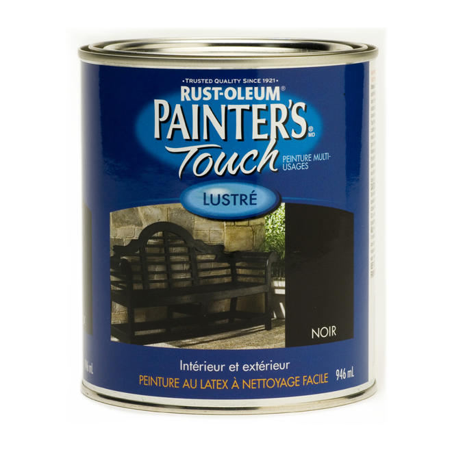 PAINTER'S TOUCH INT/EXT PAINT LATEX GLOSS BLACK 946ML