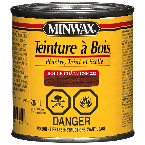 MINWAX INT.WOOD STAIN OIL BASED RED CHESTNU 236ML