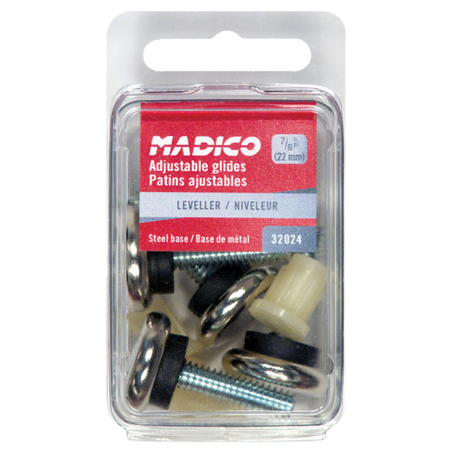 MADICO ROUND ADJUSTABLE GLIDE METAL NICKEL 7/8"x4PK