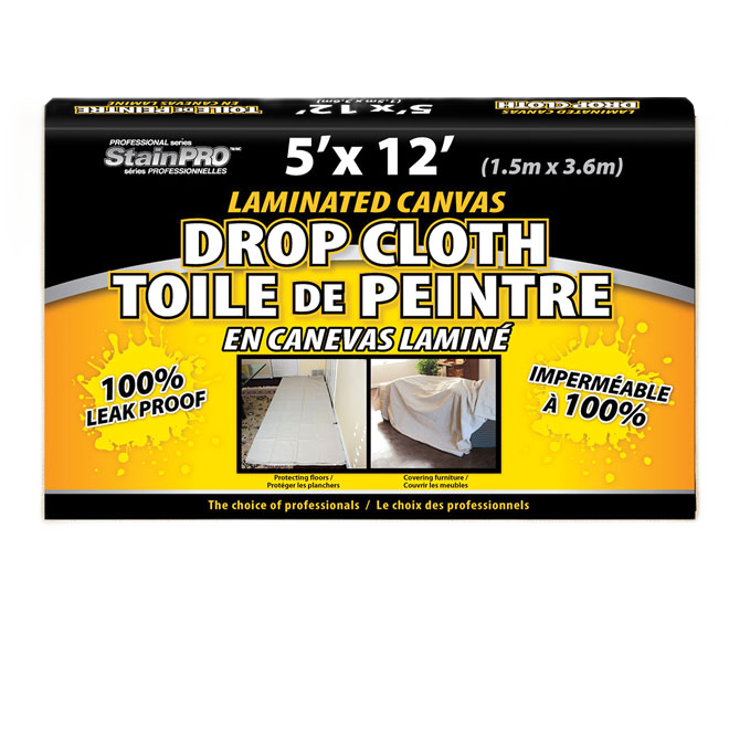 STAINPRO LAMINATED LAMINAT.DROP CLOTH COTTON NATURAL 5x12'