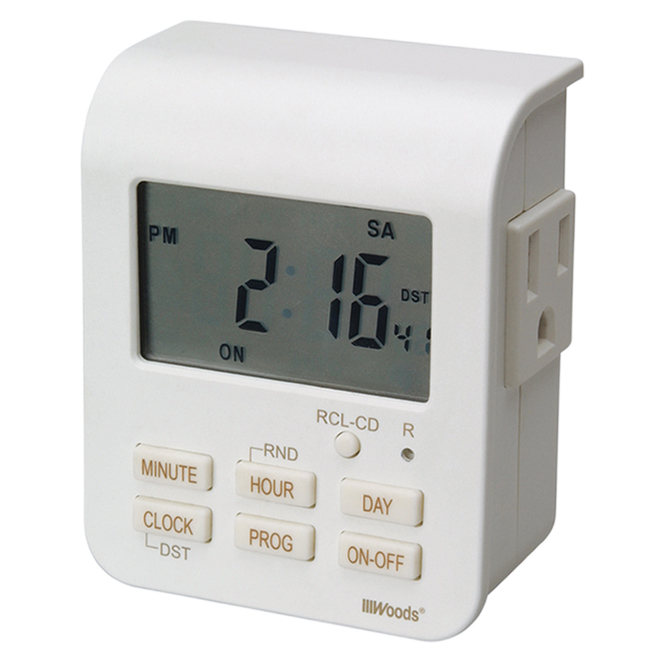 WOODS DIGITAL 7DAY TIMER PLASTIC WHITE 15A-1000W