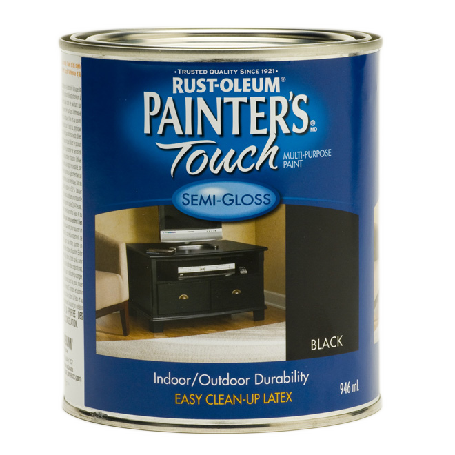 PAINTER'S TOUCH INT/EXT PAINT LATEX S-GLOS BLAC 946ML