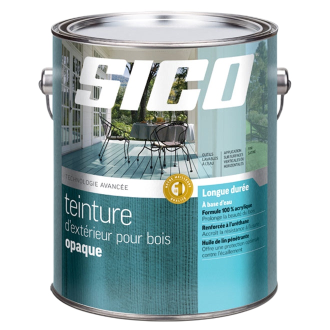 SICO SOLID STAIN EXTERIOR LATEX WHITE BASE 3.7L