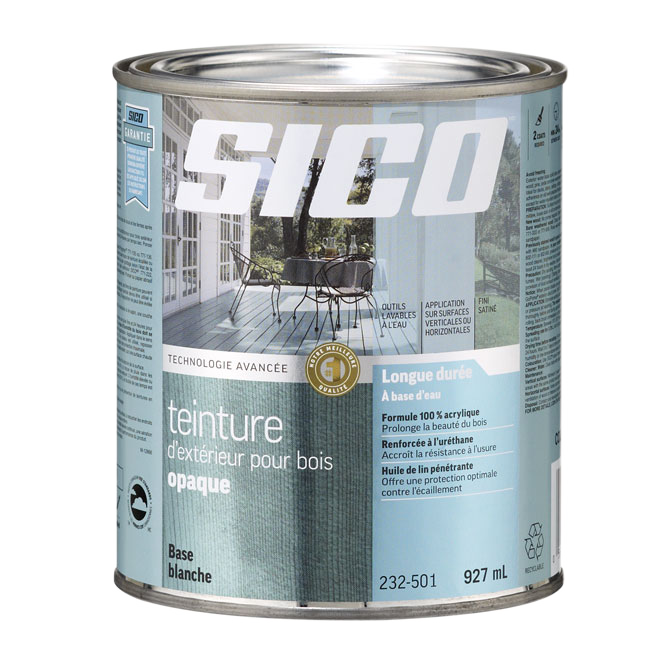 SICO SOLID STAIN EXTERIOR LATEX WHITE BASE 927ML