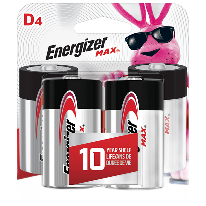 ENERGIZER D ALKALINE BATTERIES PK4 1.5V