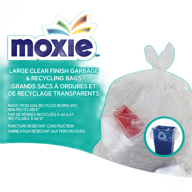 MOXIE GARBAGE BAG PLASTIC CLEAR 30"x33"-30BX