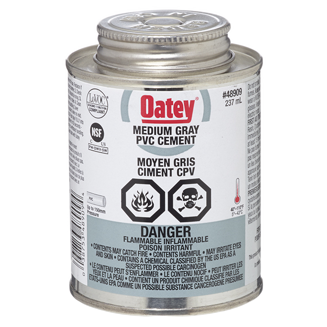 OATEY MED-BODIED PVC CEMENT GREY 237ML