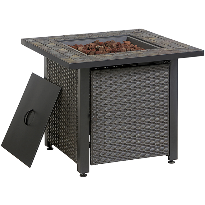 ENDLESS SUMMER SQUARE PROPANE FIREPLACE STEEL BLACK 50000BU
