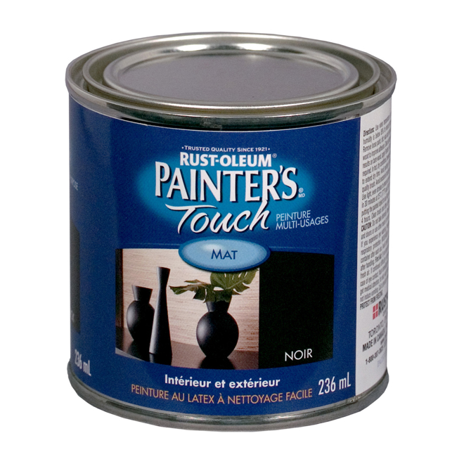 PAINTER'S TOUCH INT/EXT PAINT LATEX BLACK MATTE 236ML