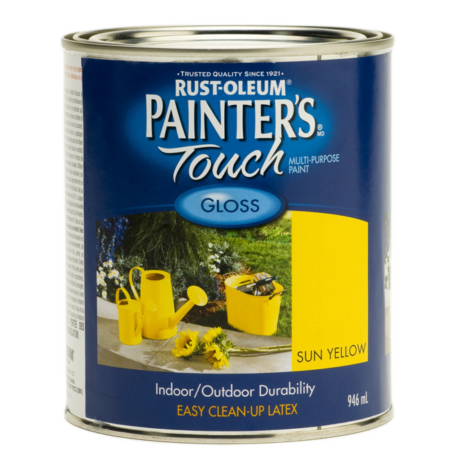 PAINTER'S TOUCH GLOSS INT/EXT PAINT LATEX SUN YELLOW 946ML