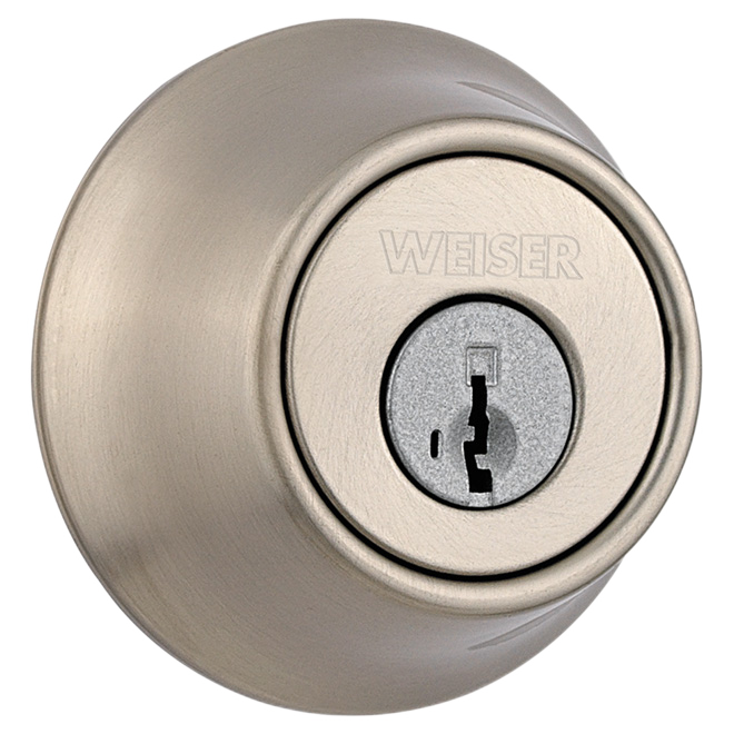 WEISER SINGLE DEADBOLT METAL SAT.NICKEL