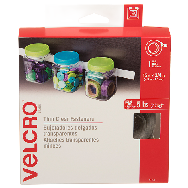 VELCRO 91325 TAPE VELCRO VELCRO CLEAR 3/4"x15'