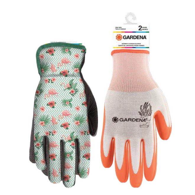 GARDENA GARDEN GLOVE NITRILE/COTT ASSORTED OSxPK2