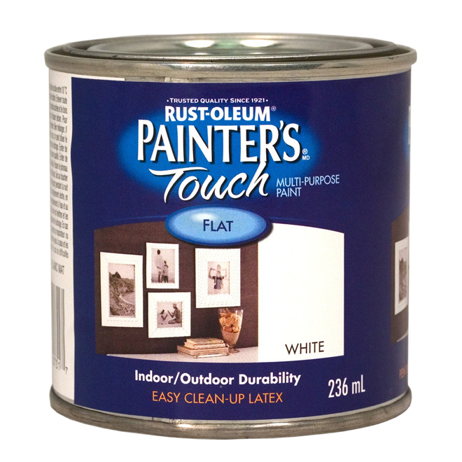 PAINTER'S TOUCH INT/EXT PAINT LATEX FLAT WHITE 236ML