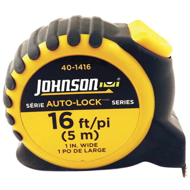 JOHNSON IMPER/METRIC MEASURING TAPE PLAST/CAOUT YELLOW/BLCK 1"x16'