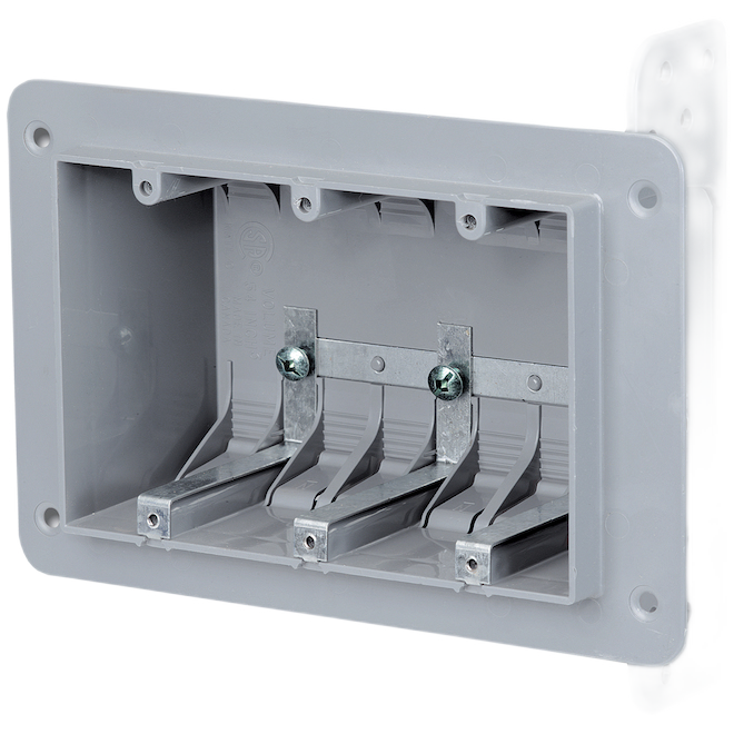 IBERVILLE 3GANG NUTEK SWITCH BOX PLASTIC GREY 33/4x53/4x23/4"