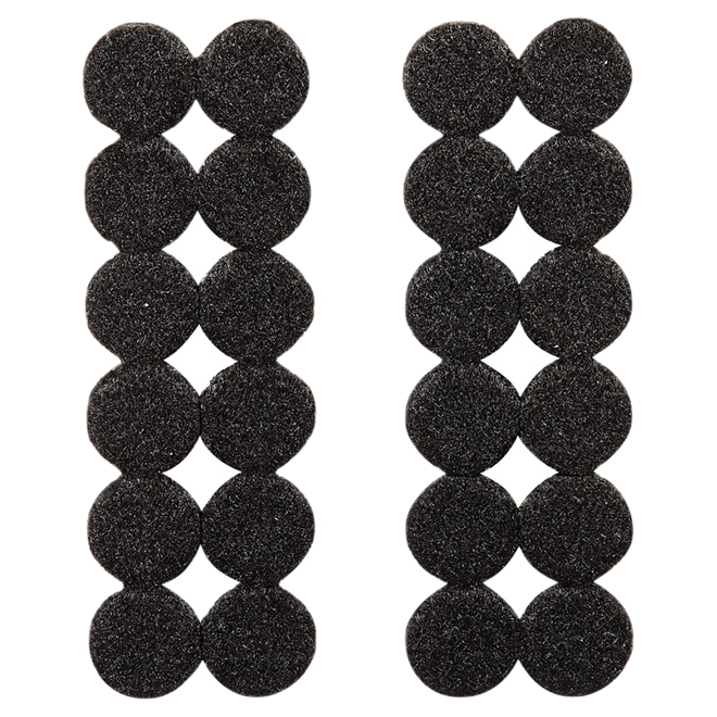 FELTAC ROUND/SELF-S FELT PAD POLYESTER BLACK 3/4"x24PK