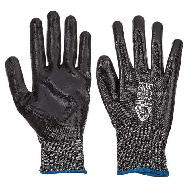 WORKTUFF CUT RESIST. GLOVE NITRILE/POLY BLACK XL