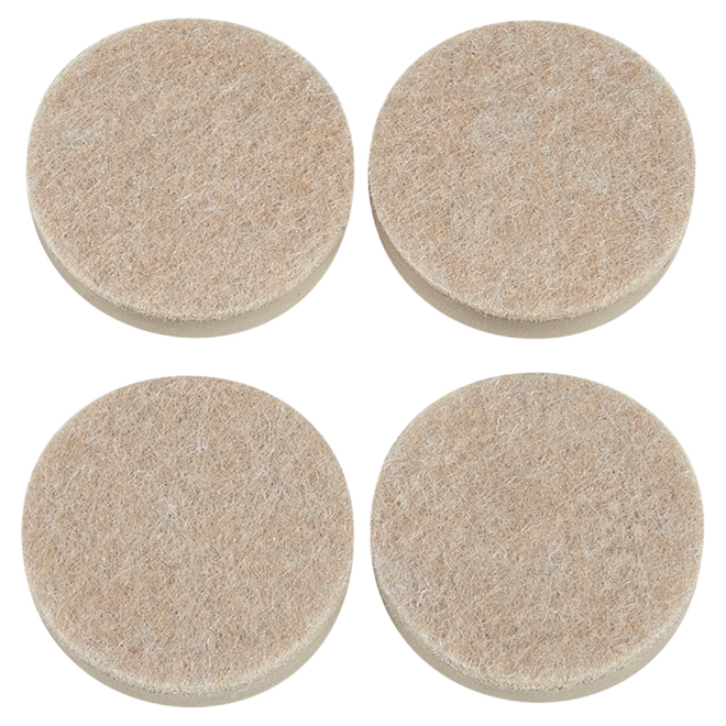 FELTAC ROUND/SELF-S SELF-LEVEL.GLIDE POLY/FOAM BEIGE 1 1/2"x4PK