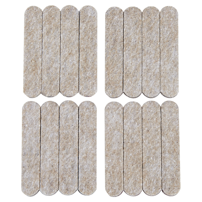 FELTAC STRIP/SELF-S FELT PAD POLYESTER BEIGE 1/2x2 5/8"x16PK