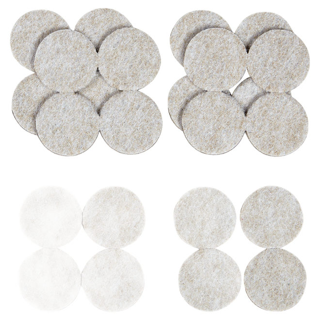 FELTAC ROUND/SELF-S FELT PAD POLYESTER BEIGE 1 1/2"x24PK