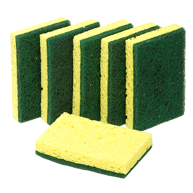 SCOTCH-BRITE HEAVY DUTY SCRUB SPONGE CELLULOSE GREEN 6PK-4.5x2.7"