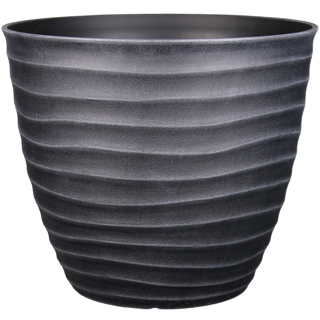 PLANTER WAVY GREY 15.3"