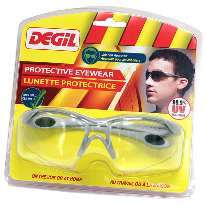 DEGIL SAFETY CLEAR LENS SAFETY GLASSES POLYCARBONAT BLUE