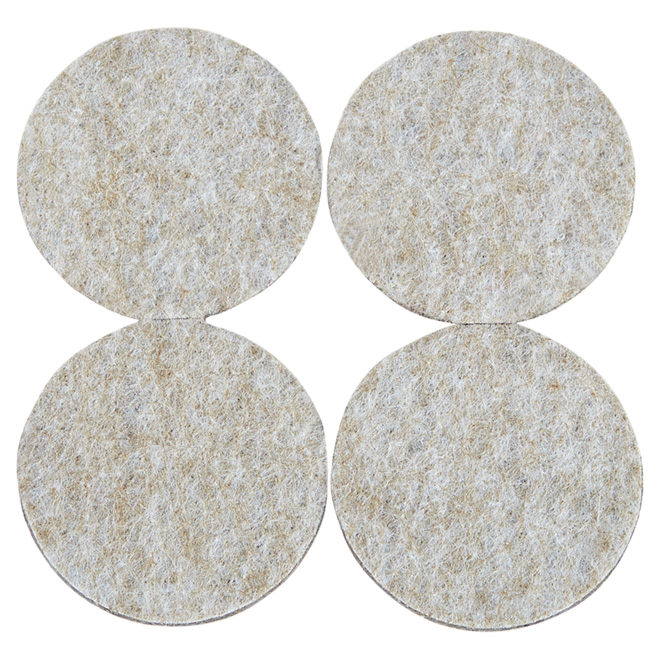 FELTAC ROUND/SELF-S FELT PAD POLYESTER BEIGE 1 7/8"x4PK