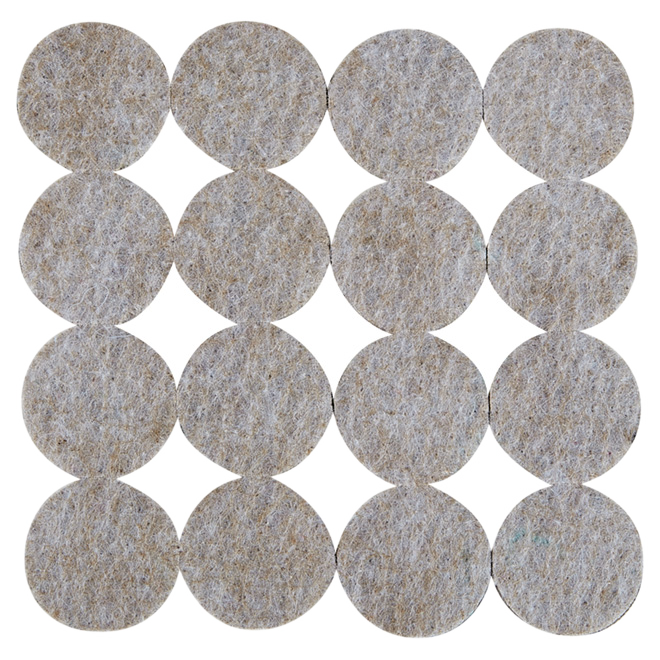 FELTAC ROUND/SELF-S FELT PAD POLYESTER BEIGE 1 1/8"x16PK