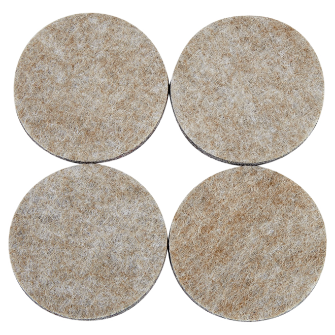 FELTAC ROUND/SELF-S FELT PAD POLYESTER BEIGE 2 1/4"x4PK